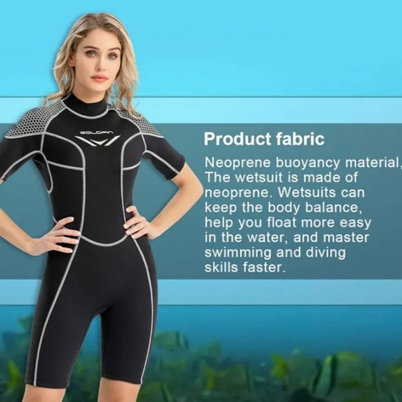 Goldfin Women's Shorty Wetsuit, 3mm Neoprene - black - Picture 9 of 12